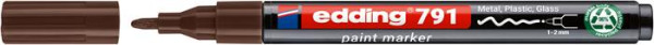 Lakový popisovač, 1-2 mm, PCR, EDDING „791“, hnedý 2