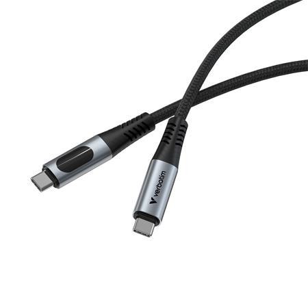 USB kábel, USB-C – USB-C, 1,2 m, 100 W, s indikátorom výkonu, VERBATIM 2