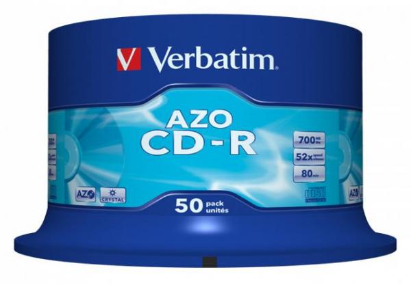 CD-R disk, Jewelcase, AZO, 700MB, 52x, 50 ks, cake box, VERBATIM "DataLife Plus" 2