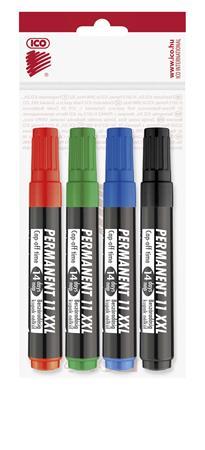 Permanentný popisovač, sada, 1-3 mm, kužeľový hrot, ICO "Permanent 11 XXL", 4 rôzne farby 1