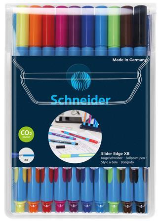 Guľôčkové pero, sada 0,7 mm, s vrchnákom, SCHNEIDER "Slider Edge XB", mix farieb 1