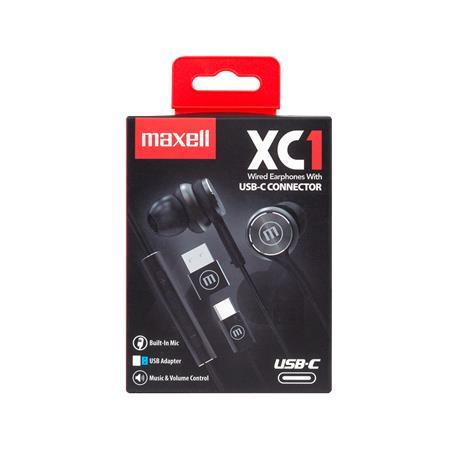 Slúchadlá, s mikrofónom, USB-C, MAXELL "XC1", čierna 2