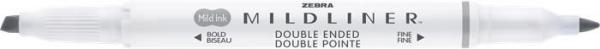 Zvýrazňovač, 1,0/3,5 mm, obojstranný, ZEBRA "Mildliner Cool & Refined", sivá 2