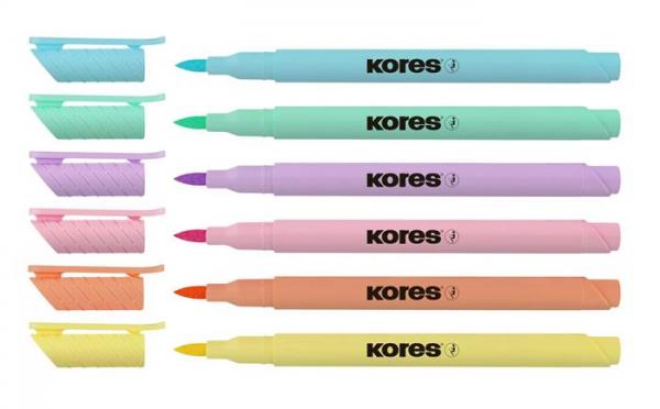 Fixky, sada, KORES "Pastel Style", 6 pastelových farieb 2
