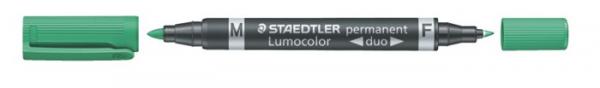 Permanentný popisovač, F/M, 0,6/1,5 mm, kužeľový hrot, s 2  hrotmi, STAEDTLER "Lumocolor D 2