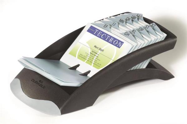 Kartotéka na vizitky, plastová, 200-kusová, A-Z rozlišovač, ležatá, DURABLE, "VISIFIX®", č 1