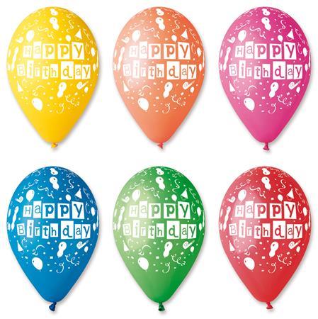 . Balón, 30 cm, "Happy Birthday", balóny 1