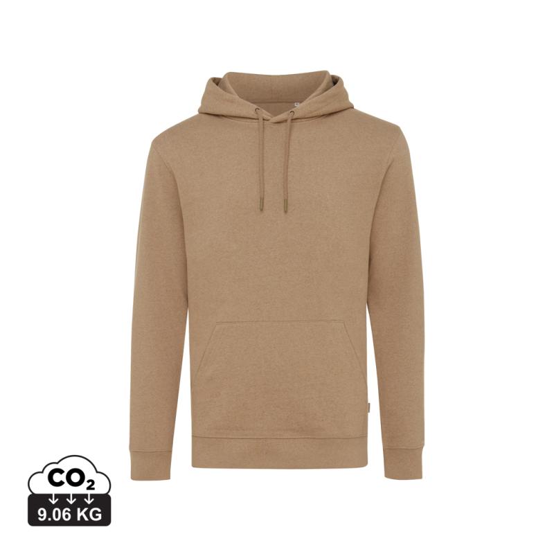 Nefarbená mikina s kapucňou IQONIQ Torres z recykl. bavlny heather brown XL