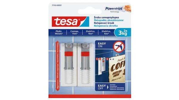 Nastaviteľná nalepovacia skrutka na dlaždice a kov, TESA "Powerstrips®" 1
