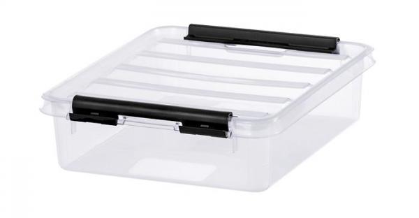 Úložný box, plastový, 1 l, čierne úchytky, SMARTSTORE "Classic 1", priehľadný 1