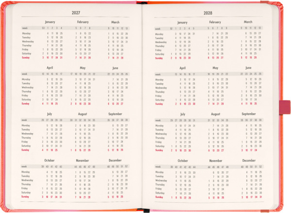 NOTIQUE Planbook planner/notebook Coral 2027, 13 x 21 cm 2