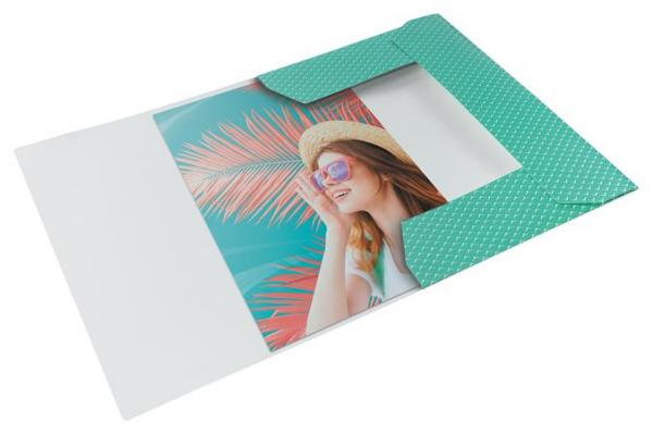 Doska s gumičkou, kartónová, A4, ESSELTE "Colour`Breeze", zelená 2