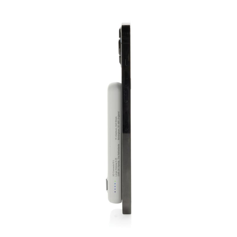 Magnetická powerbanka Zen 5000mAh 5W z RCS plastu a bambusu biela 8