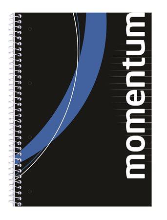 Špirálový zošit, A4, linajkový, 90 listov, perforované, dierkované, VICTORIA, "Momentum"
