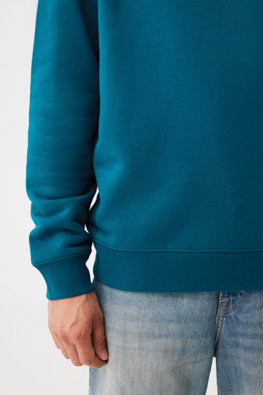 IQONIQ Toria Unisex mikina s okrúhl. výstrihom z rec. bavlny dark teal L 14