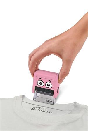 Pečiatka na textil, zostaviteľná, COLOP "Marky", ružová pečiatka, čierna poduška 4