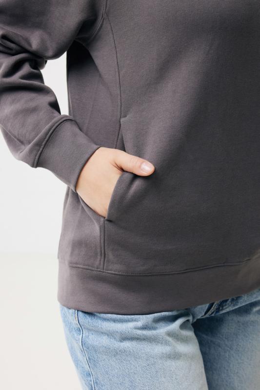 Mikina s bočnými vreckami IQONIQ Yengo z rec. bavlny antracitová XXXL 11