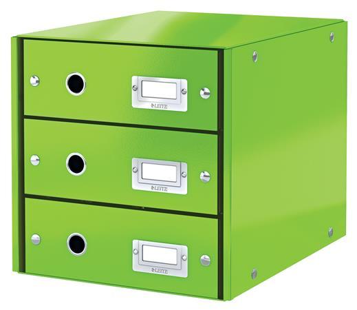 Zásuvkový box, polaminovaný kartón, 3 zásuvky, LEITZ "Click&Store", zelený 1