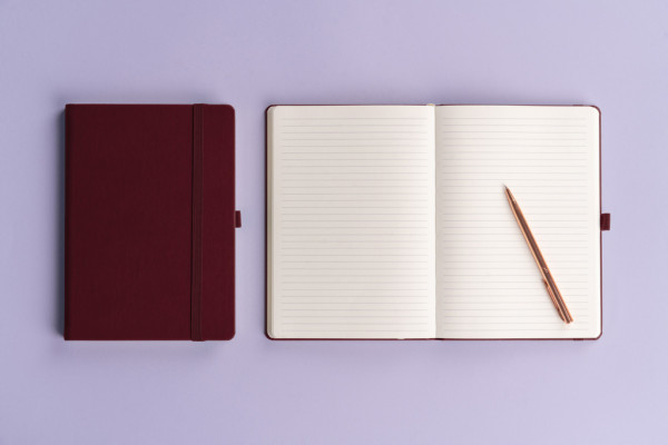 NOTIQUE Notes Balacron, bordový, linajkovaný, 15 x 21 cm 5