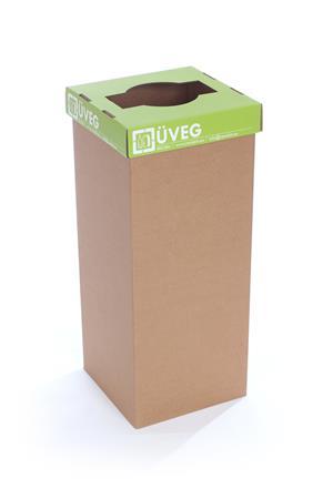 Odpadkový kôš na triedenie odpadkov, recyklovaný, 60 l, RECOBIN "Office", zelená