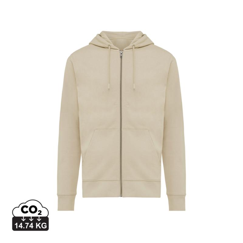Mikina na zips s kapucňou IQONIQ Abisko z recykl. bavlny desert XXL