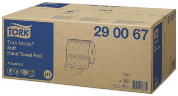Papierové utierky, kotúčové, 2-vrstvové, H1 systém, Advanced, TORK "Matic® Soft", biela 2