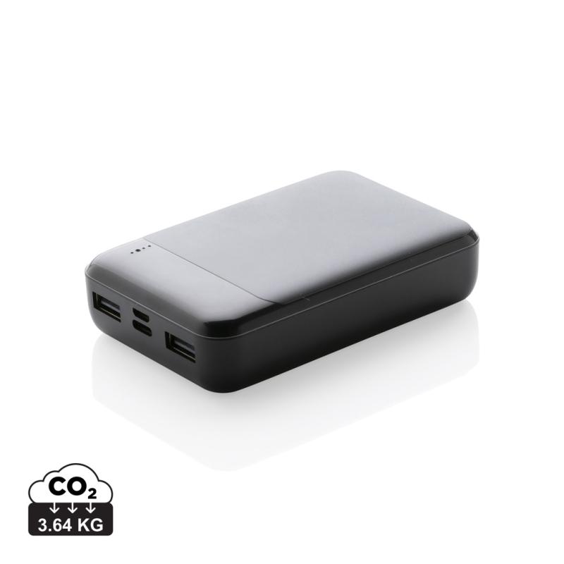 Powerbanka 10 000 mAh z RCS recyklovaného plastu čierna