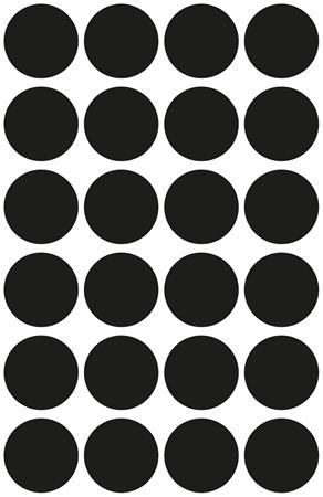 Etikety, okrúhle, priemer: 18 mm, AVERY ZWECKFORM, čierne, 96 etikiet/bal 4