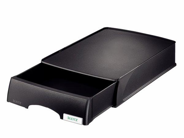 Box na dokumenty, plastový, 1 zásuvkový, LEITZ "Plus", čierny 2