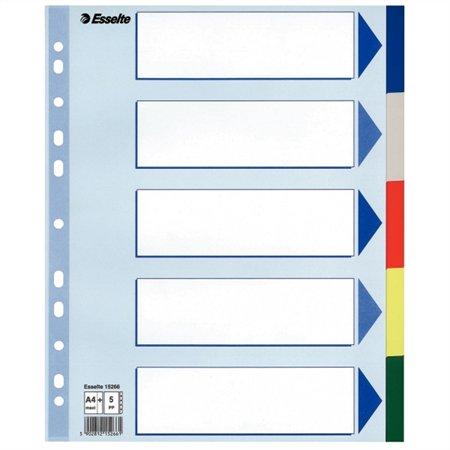 Register, plastový, A4 Maxi, 5 dielny, ESSELTE