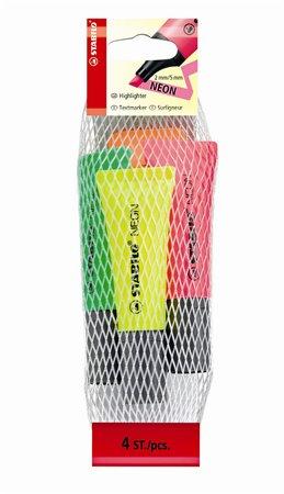 Zvýrazňovač, sada, 2-5 mm, STABILO "Neon", 4 rôzne farby 1
