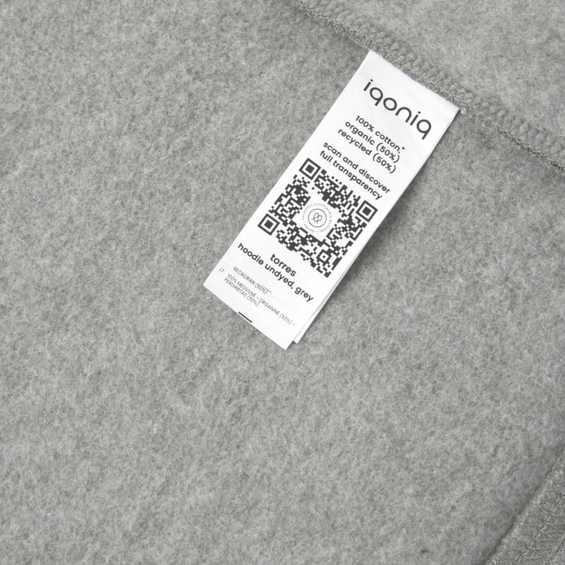 Nefarbená mikina s kapucňou IQONIQ Torres z recykl. bavlny heather grey XXL 6