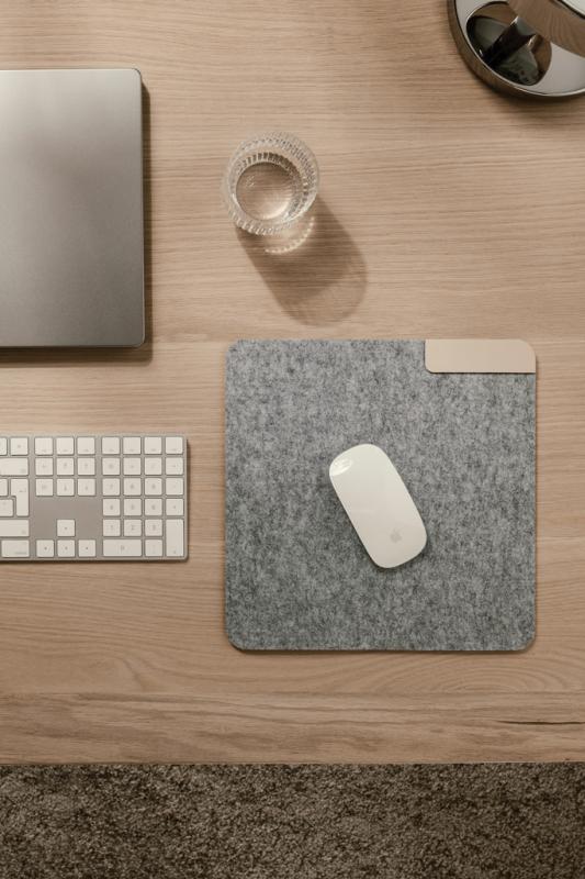 Podložka pod myš VINGA Albon z GRS recykl. plsti sivá 5