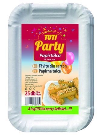 Papierová tácka, 10,5x16,5 cm, 25 ks, TUTI "Party" 1