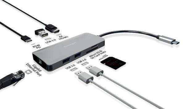 Dokovacia stanica, 8 portov, USB-C, KENSINGTON "UH1400P" 8