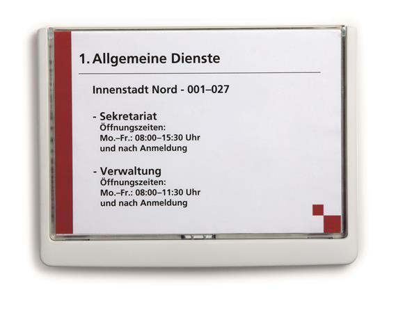 Informačná tabuľka, 148,5x210 mm, DURABLE "CLICK SIGN", biela 2