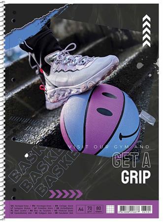 Špirálový zošit, A4+, linajkový, 80 listov, SHKOLYARYK "Get a grip", mix 2