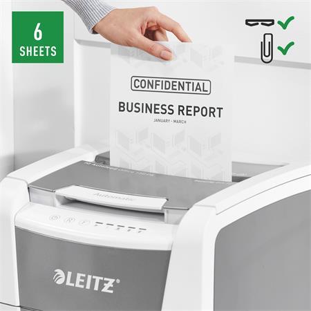 Skartovací stroj, mikrokonfetti, 150 listov, LEITZ "IQ AutoFeed Office 150 P5 Pro" 4