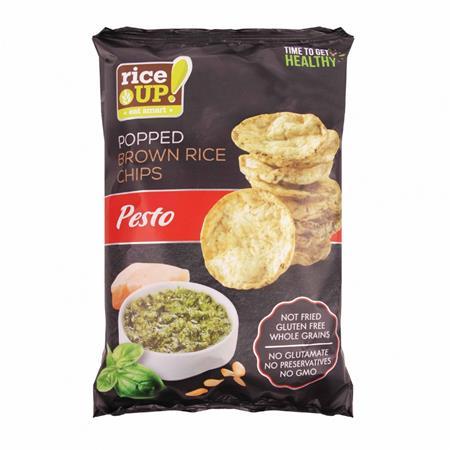 Ryžové chipsy, 60 g, RICE UP, pesto 1