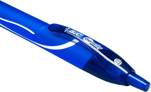 Gélové pero, 0,3 mm, stláčací mechanizmus, BIC "Gel-ocity Quick Dry", modré 4
