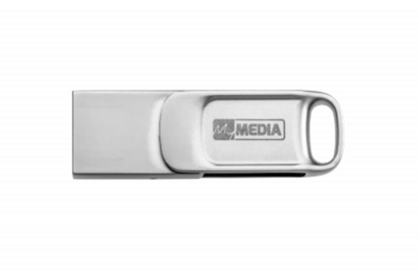 USB kľúč, 32GB, USB 2.0 + USB-C, hliníkový kryt, MYMEDIA "Dual" (by VERBATIM) 4