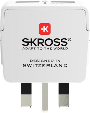 Cestovný adaptér, do UK, USB, uzemnený, SKROSS 5