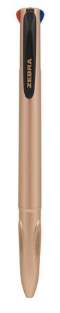 Guľôčkové pero, 0,37 mm, stláčací mechanizmus, 4-farebné, ZEBRA "Smooth", rose gold 2