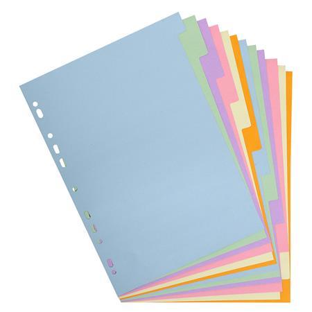 Register, kartónový, A4, 12 dielny, EXACOMPTA, pastelové farby 2