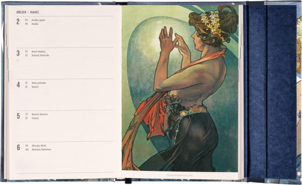 NOTIQUE Týždenný magnetický diár Alfons Mucha 2026, 11 x 16 cm 4