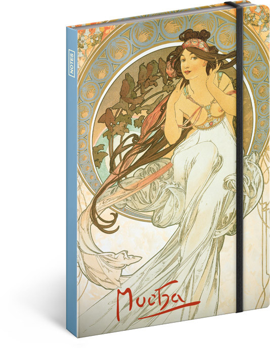 NOTIQUE Notes Alfons Mucha – Hudba, linajkovaný, 13 x 21 cm