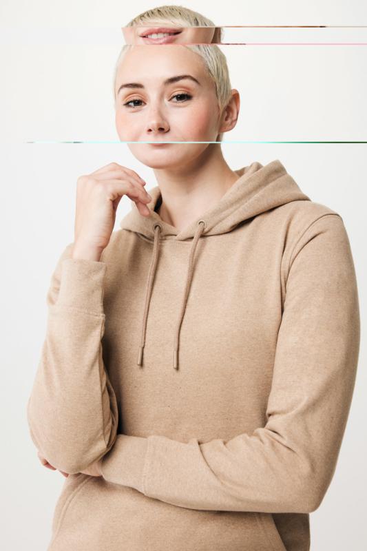 Nefarbená mikina s kapucňou IQONIQ Torres z recykl. bavlny heather brown XXS 14