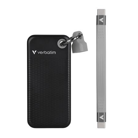 SSD (externá pamäť), 1TB, USB 3.2 Gen2, VERBATIM "Pocket SSD", čierna/sivá 3