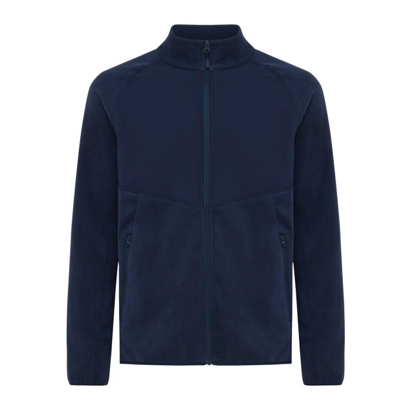 Micro fleece bunda na zips IQONIQ Talung z rec. polyesteru námornícka modrá XXL 1