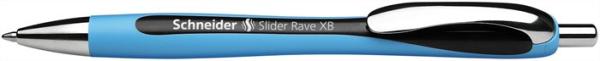 Guľôčkové pero, 0,7 mm, stláčací mechanizmus, SCHNEIDER "Slider Rave", čierne 1